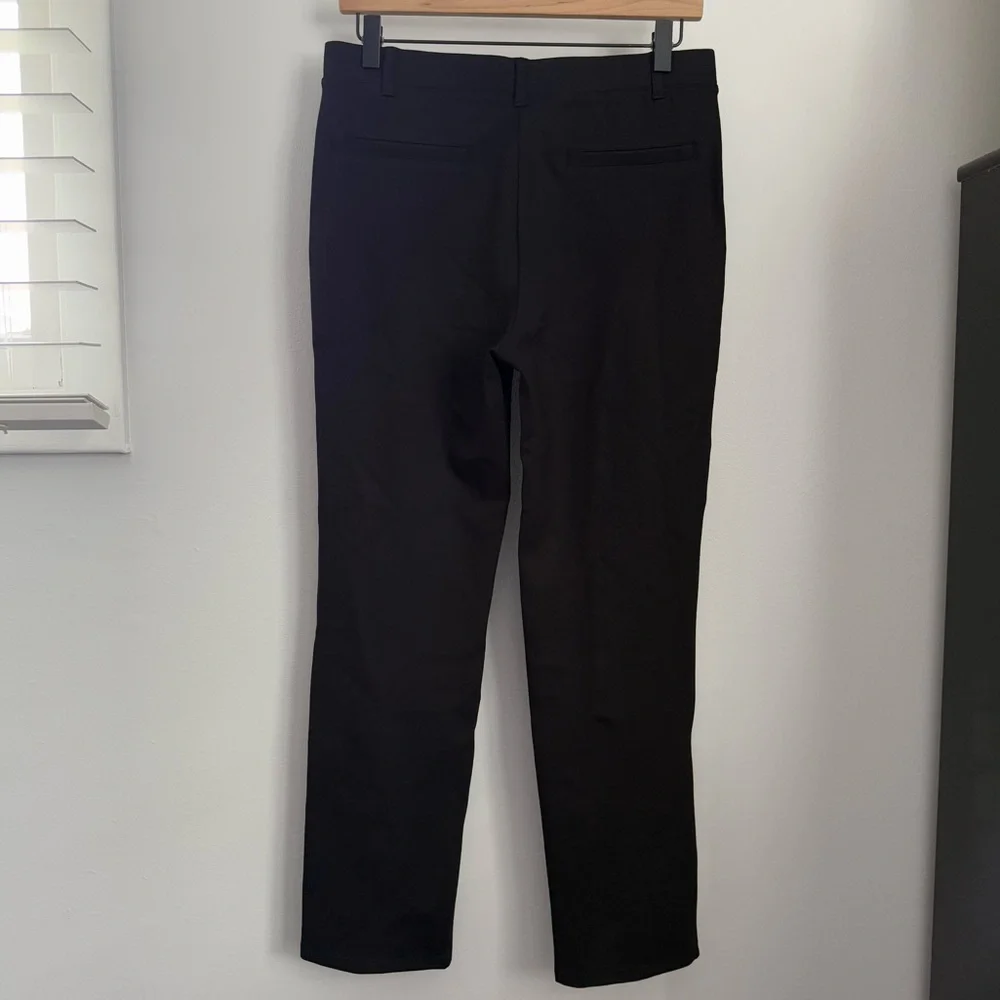 Quince Medium Petite Ultra Stretch Ponte‎ Straight Leg Pants Black Office Career